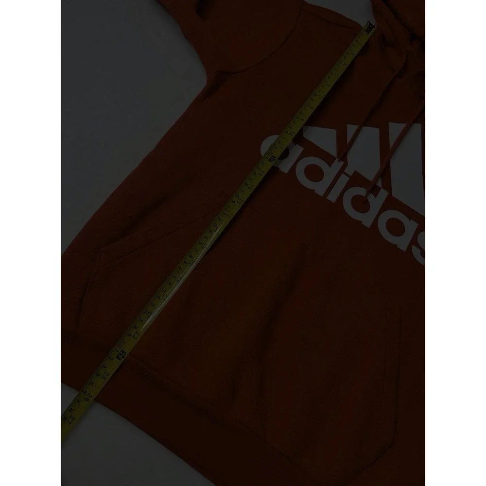 Adidas Men's Activewear Essentials Fleece Big Logo Red Long Sleeve Hoodie Size S